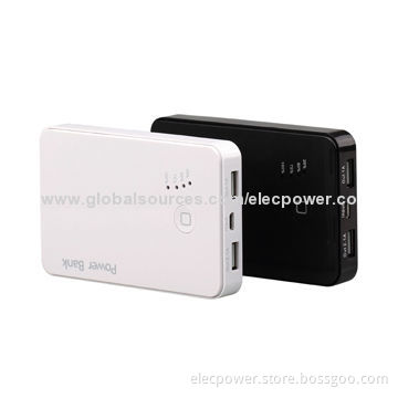 Power Banks for All Mobiles/Sony's PSP/iPhone, 5,000mAh Li-polymer Battery, Dual-USB, 5V/2.1A Output